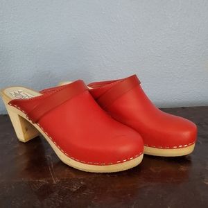 Red Swedish Clogs